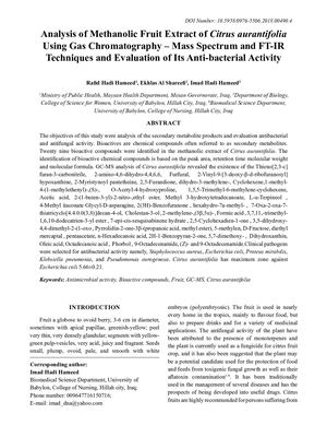 Analysis Of Methanolic Fruit Extract Of Citrus Aurantifolia Using Gas Chromatography – Mass Spectrum And FT IR Techniques And Evaluation Of Its Anti Bacterial Activity  (5).