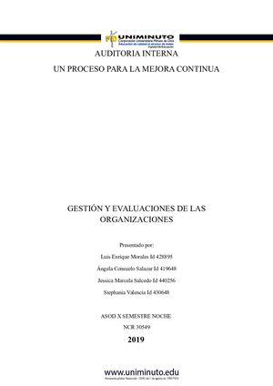 AUDITORIA INTERNA NIA 625 Y NTC ISO 19011