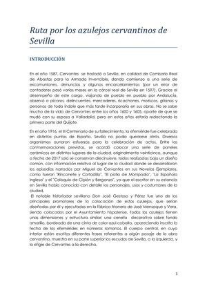 Ruta Por Los Azulejos Cervantinos De Sevilla