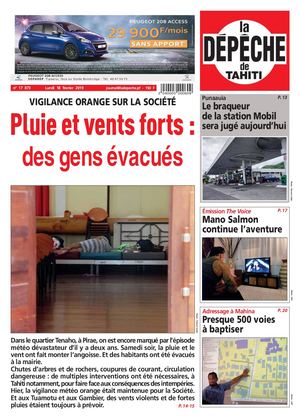 La Dépêche de Tahiti N° 17873 du 18 février 2019
