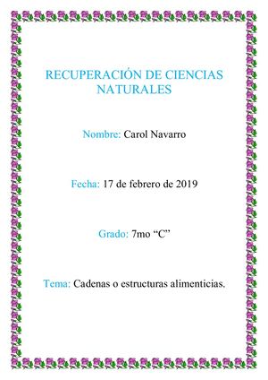 Recuperación Para Ciencias Naturales