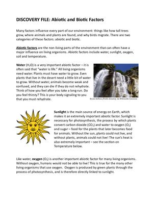 Abiotic And Biotic Factors Df