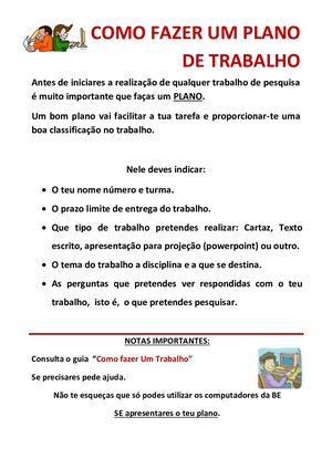 Como Fazer Um Plano Trabalho