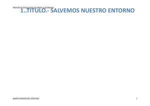 Proyecto Salvemos Nuestro Entorno