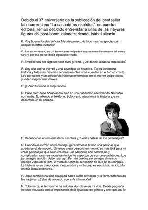 Entrevista Isabel Allende