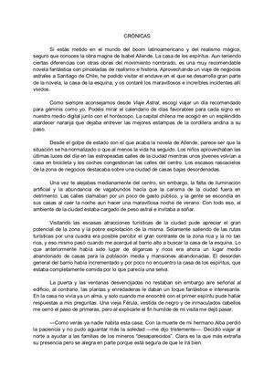 Crónica La Casa De Los Espíritus