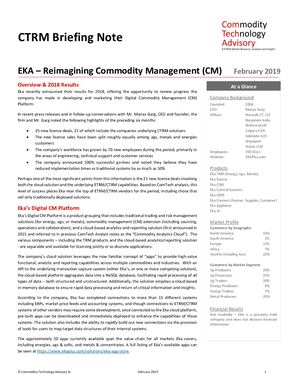 CTRM Briefing Note – EKA – Reimagining Commodity Management (CM)