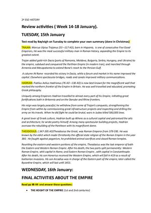 Activities Rome Part Ii