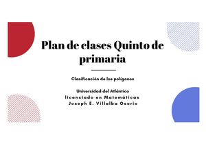 Plan De Clase Quinto de primaria