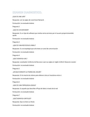 Examen De Diagnostico