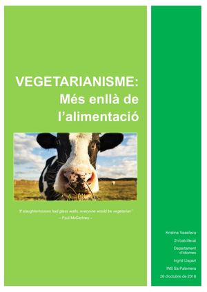 VEGETARIANISME: Més enllà de l’alimentació