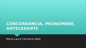 Concordancia, Pronombre, Antecedente