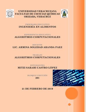 ALGORITMOS COMPUTACIONALES Y SUS CARACTERISTICAS