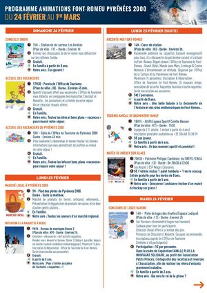 Programme du 24 Février au 1er Mars