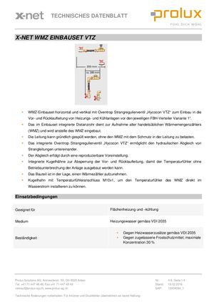 Technik-Datenblatt WMZ VTZ x-net