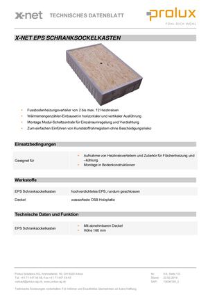 Technik-Datenblatt EPS Schranksockelkasten x-net