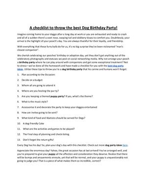A checklist to throw the best Dog Birthday Party!