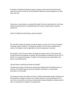 La Energía Se Manifiesta De Distintas Maneras Juan S Teran