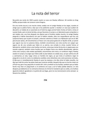 La Nota Del Terror
