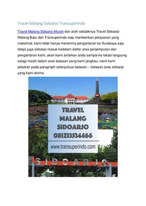 Travel Malang Sidoarjo Transuperindo
