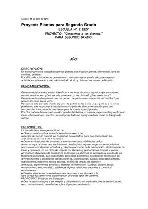 Proyecto Plantas Para 4to Jardin