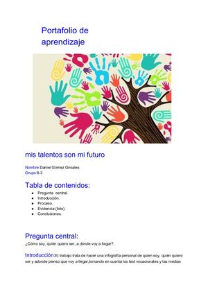 Portafolio de aprendizaje:mis talentos son mi futuro