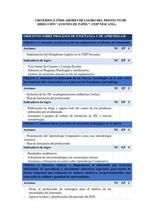 Evaluación Aviones de Papel