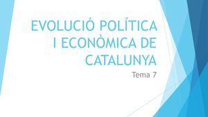 Evolució Política I Econòmica De Catalunya