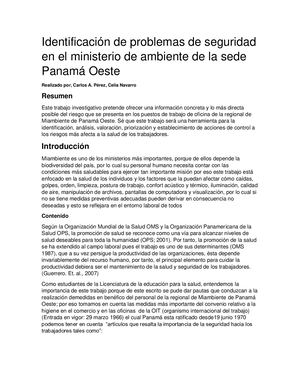Identificación De Problemas De Seguridad En El Ministerio De Ambiente De La Sede Panamá Oeste