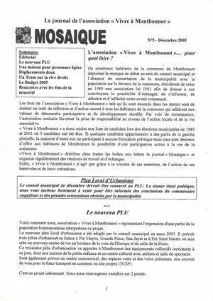 Mosaïque N°5 - Décembre 2005