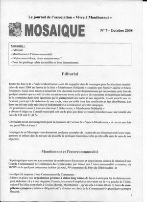 Mosaïque N°7 - Octobre 2008