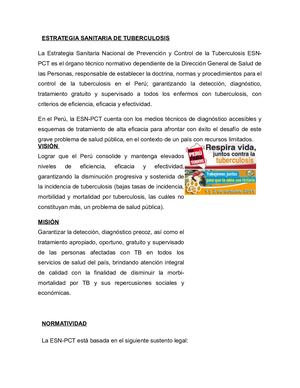 Estrategia Sanitaria De Tuberculosis