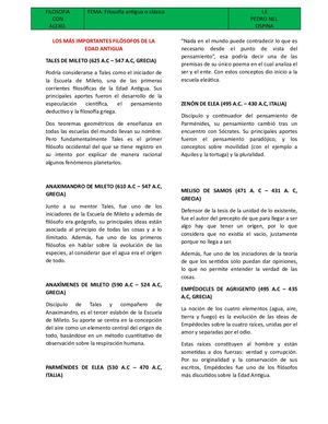 Los Más Importantes Filósofos De La Edad Antigua