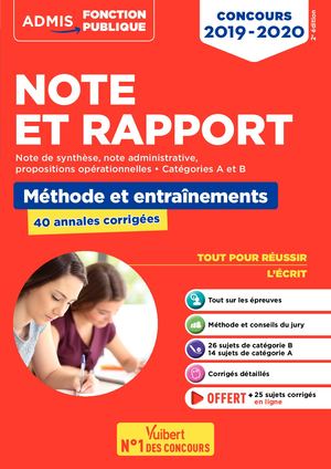 Extrait Note et Rapport - Méthode et entraînements - 40 annales corrigées