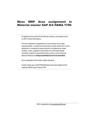 [S4Hana] Mass Mrp Area Assignment In Material Master Sap S4 Hana 1709