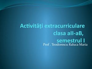 Activități Extracurriculare A2a B