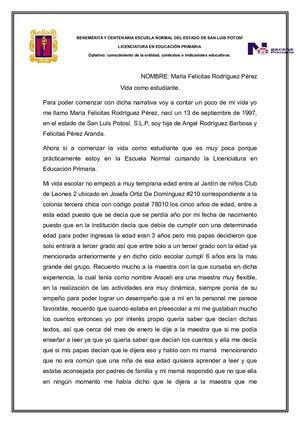 Narrativa Como Estudiante