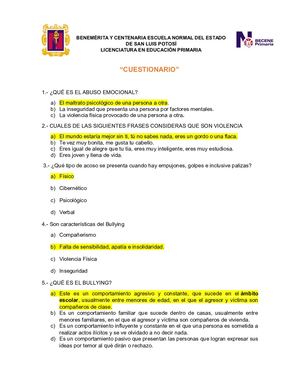 Cuestionario De Optativo