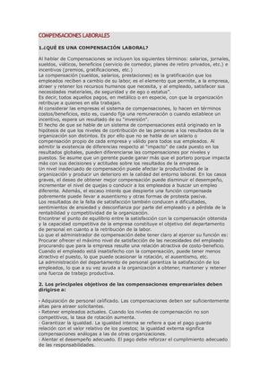 Compensaciones Laborales