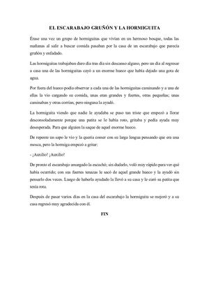 Cuento La Hormiguita