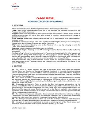 General Conditions Of Carriage