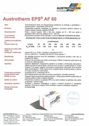 Tehnički List - EPS AF 60 (Bi H).
