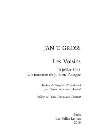 Extrait : Jan T Gross - Les Voisins