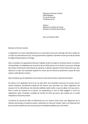 Lettre Paritaire Premier Ministre