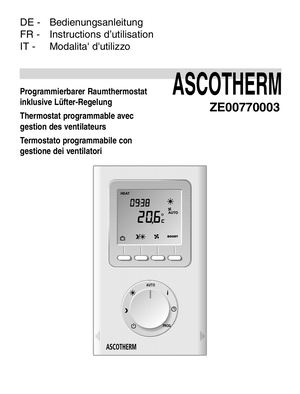 Bedienungsanleitung Ascotherm Programmiebarer Raumthermostat ZE00770003