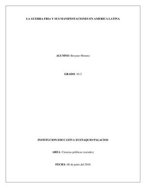 La Guerra Fria Y Sus Manifestaciones En America Latina