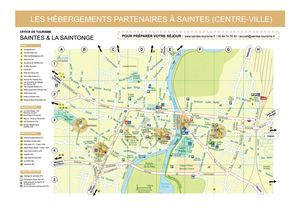 Carte Des Hébergements De Saintes (Centre Ville)