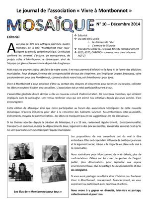 Mosaique N°10 - Décembre 2014