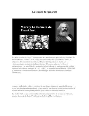 La Escuela De Frankfurt Cartilla