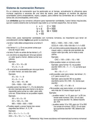 Numeracion Romana